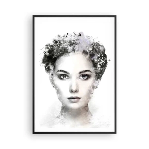 Poster in cornice nera - Ritratto estremamente alla moda - 70x100 cm