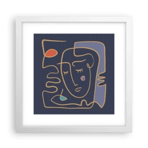 Poster in cornice bianca - Pensierosa - 30x30 cm