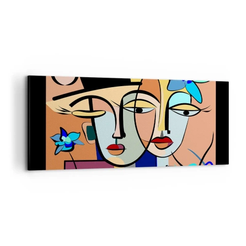 Quadro su tela - Stampe su Tela - Appuntamento in stile Picasso - 100x40 cm