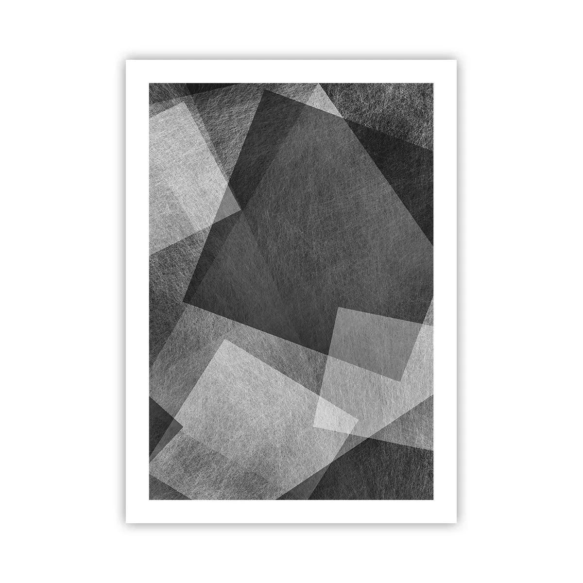 Poster - Astrazione in bianco e nero con forme geometriche - 50x70cm - Simbolo eterno di ordine e durata - Decorazione murale moderna per soggiorno e camera da letto ARTTOR