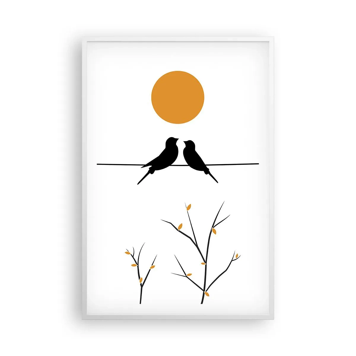 Poster in cornice bianca - Sera da usignoli - 61x91 cm