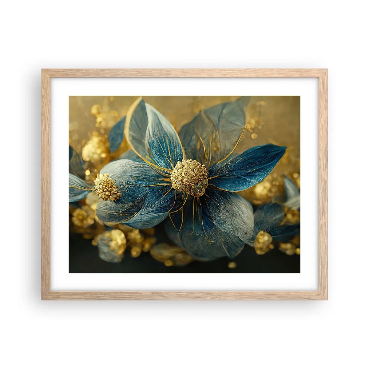 Poster in cornice rovere chiaro - Fiorire d'oro - 50x40 cm