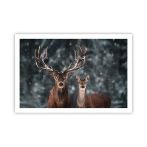 Poster - Il re della foresta con la consorte - 91x61 cm