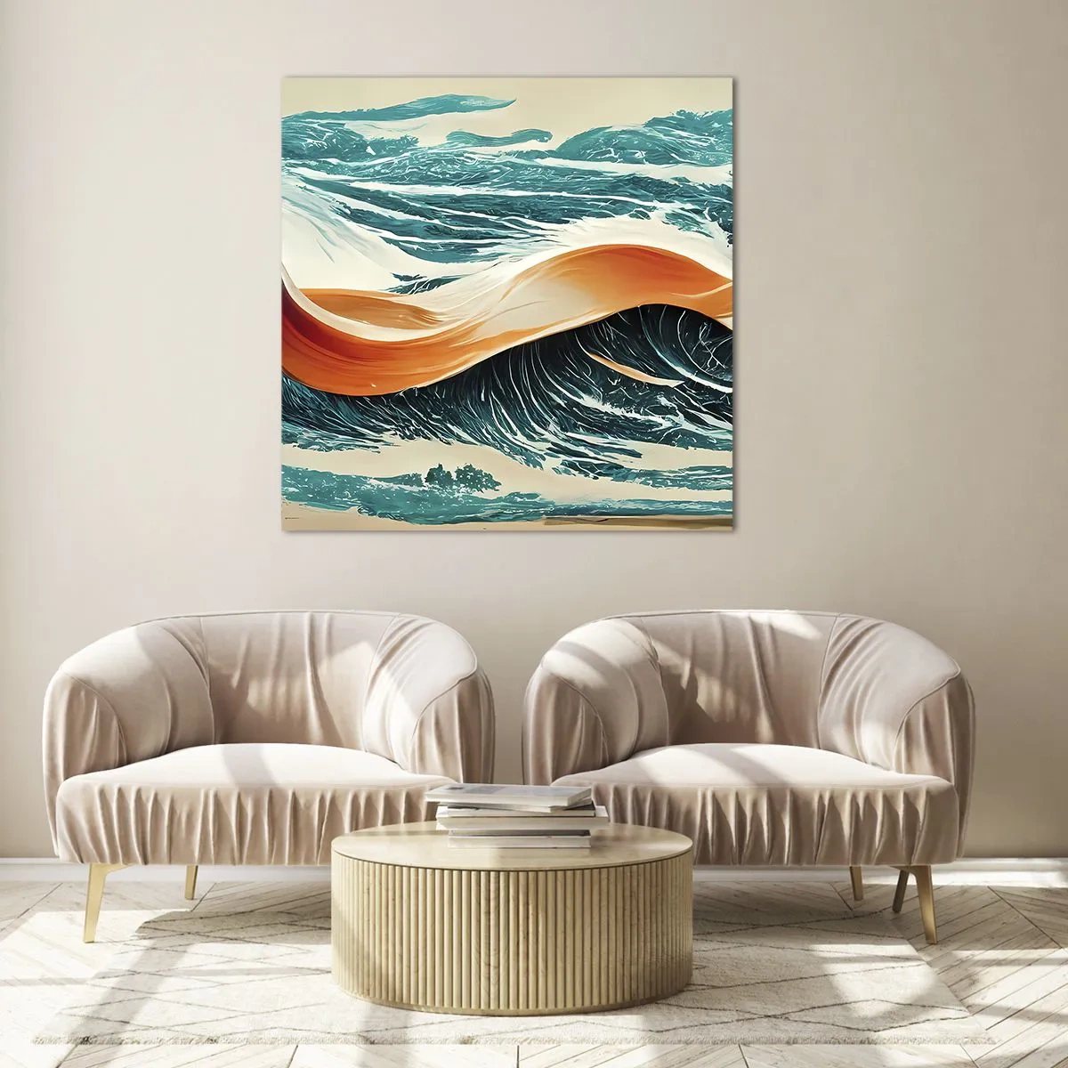 Quadro su vetro - Il sogno del surfista - 50x50 cm