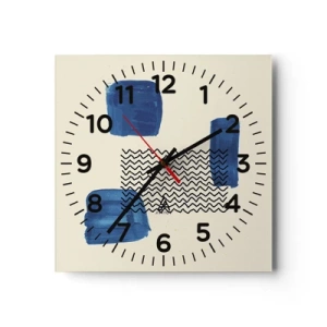 Orologio da parete - Orologio in Vetro - Quartetto astratto - 40x40 cm