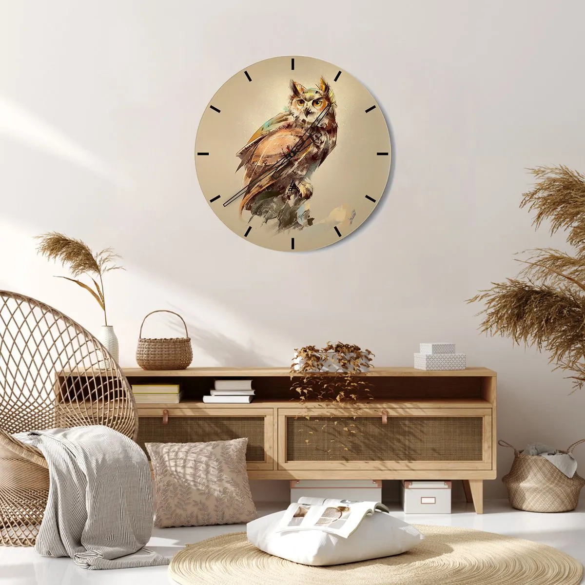 Orologio da parete - Orologio in Vetro - Il gufo più saggio - il querceto lo conferma - 40x40 cm