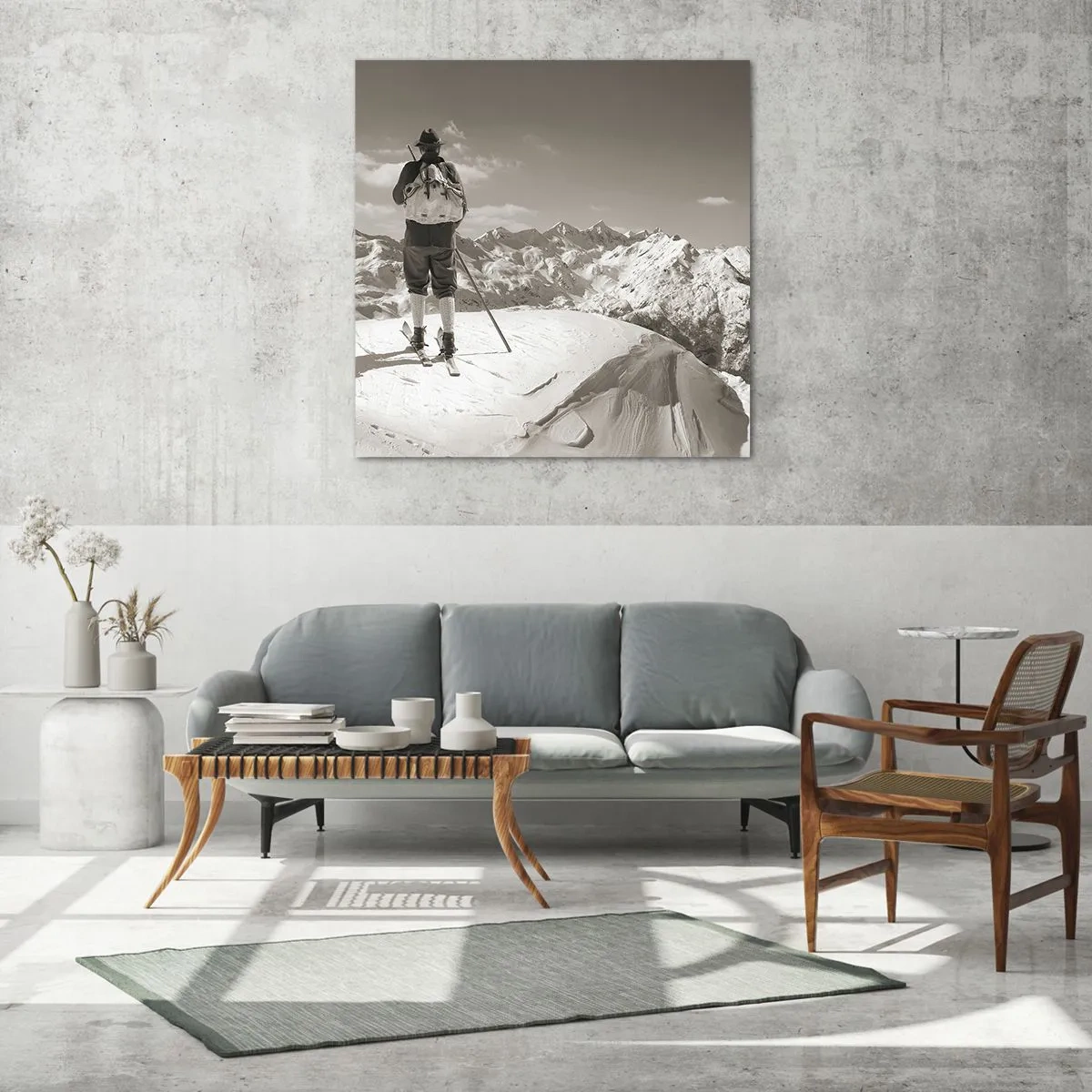 Quadro su vetro - E i monti sono immutabili - 70x70 cm