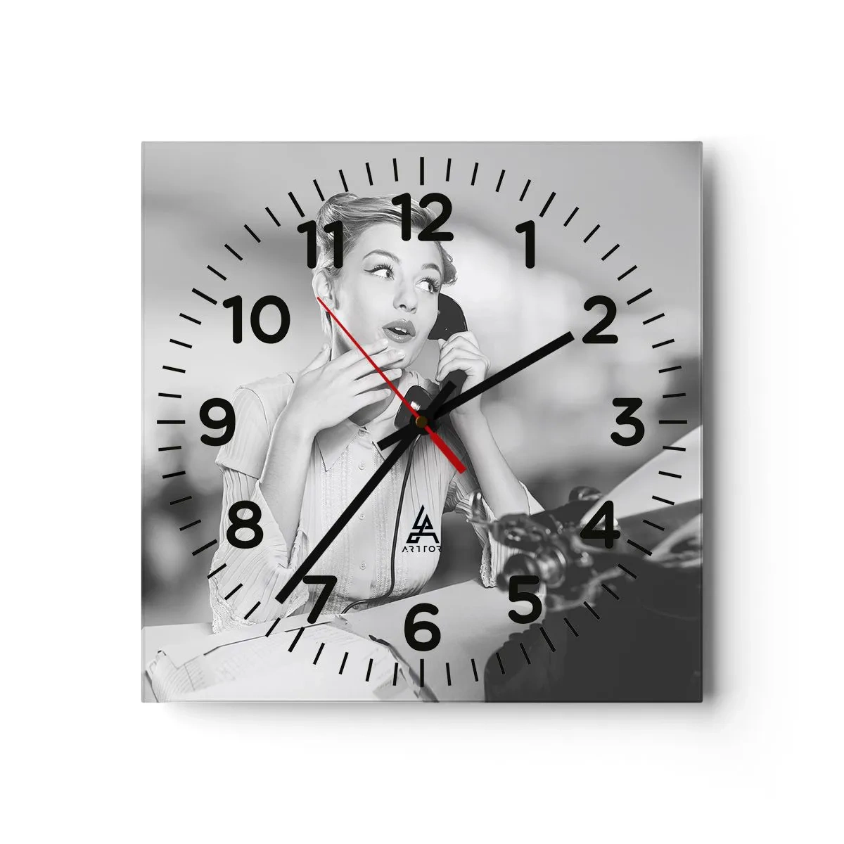 Orologio da parete - Orologio in Vetro - Salve, qui gli anni '50 - 40x40 cm