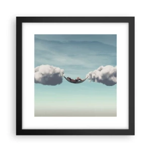 Poster in cornice nera - La felicità del momento - 30x30 cm