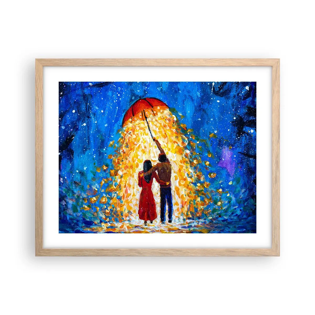 Poster in cornice rovere chiaro - La magia di una sera piovosa? - 50x40 cm