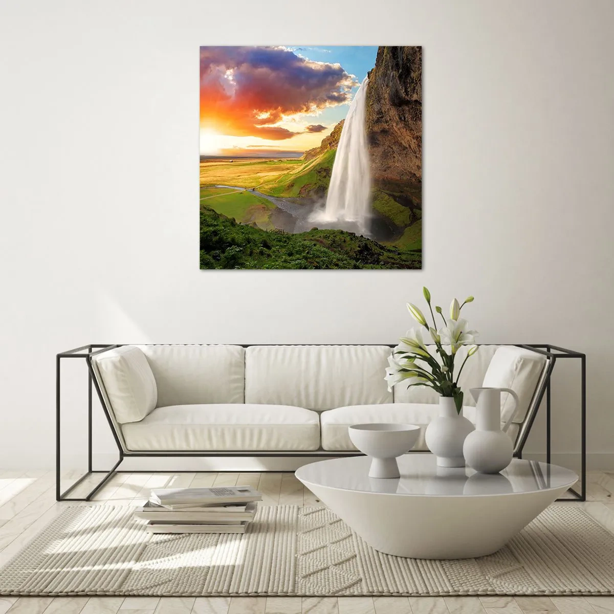 Quadro su vetro - Nel mezzo dell'estate islandese - 30x30 cm
