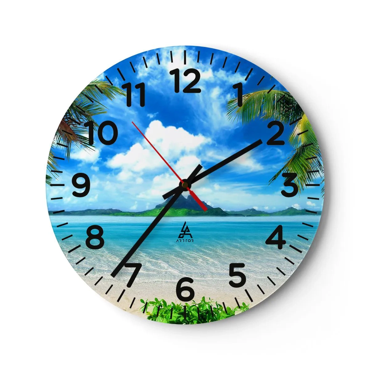 Orologio da parete - Orologio in Vetro - L'azzurro dei tropici - 30x30 cm