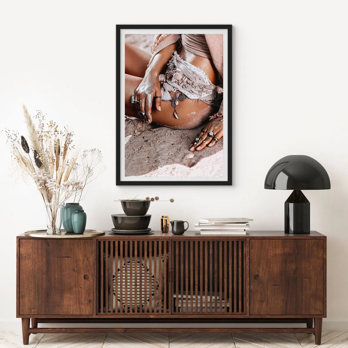 Poster in cornice nera - Gettata dalle onde? - 30x40 cm