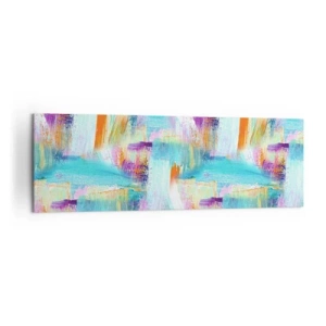 Quadro su tela - Stampe su Tela - Astrazione colorata con pennellate dinamiche - 160x50cm - Mite intreccio soffuso - Decorazione murale moderna per soggiorno e camera da letto ARTTOR