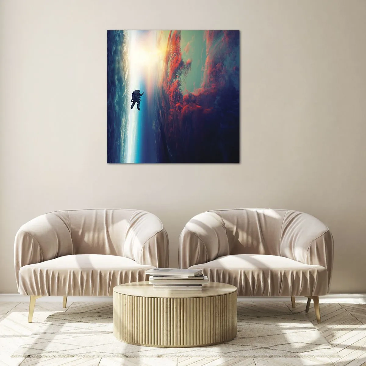 Quadro su vetro - Affrontando l'universo - 30x30 cm
