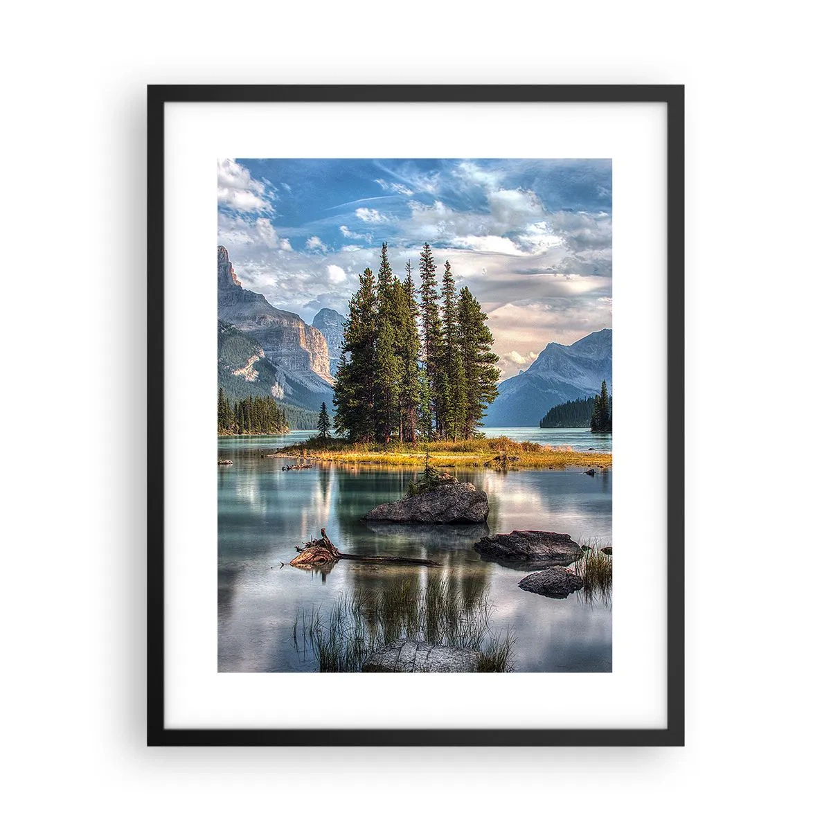 Poster in cornice nera - Sulle acque grandi e limpide...  - 40x50 cm