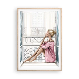 Poster in cornice rovere chiaro - Mattino parigino - 70x100 cm