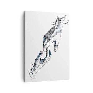 Quadro su tela - Stampe su Tela - Rappresentazione artistica di una mano in forma minimalista e geometrica - 50x70cm - Buon gesto - Decorazione murale moderna per soggiorno e camera da letto ARTTOR