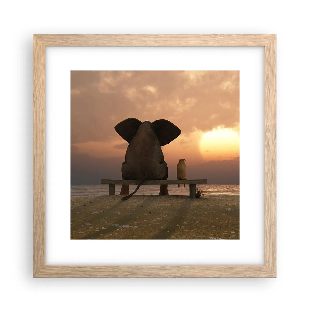 Poster in cornice rovere chiaro - A volte bisogna tacere - 30x30 cm