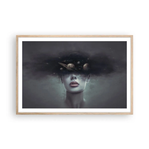 Poster in cornice rovere chiaro - E i pianeti folleggiano... - 91x61 cm