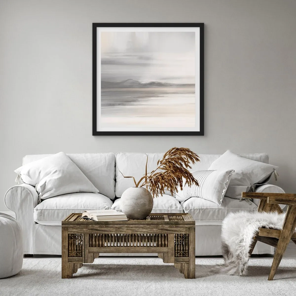 Poster in cornice nera - Orizzonte trasognato - 30x30 cm