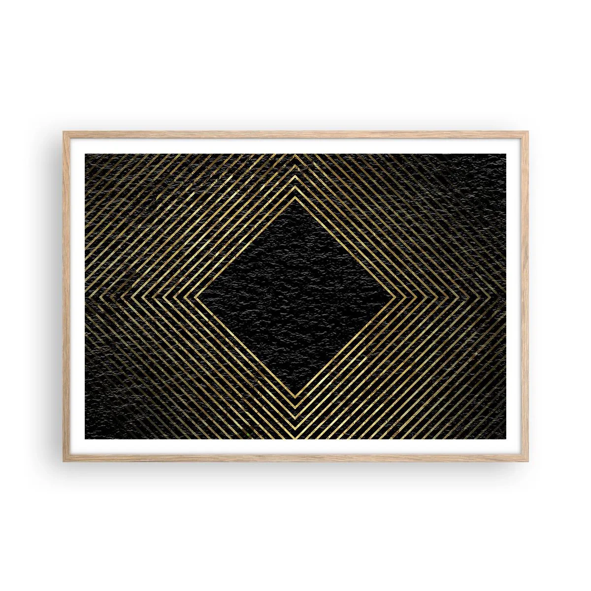 Poster in cornice rovere chiaro - Geometria in stile glamour - 100x70 cm