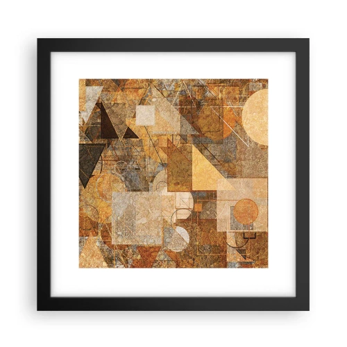 Poster in cornice nera - Studio cubista in marrone - 30x30 cm