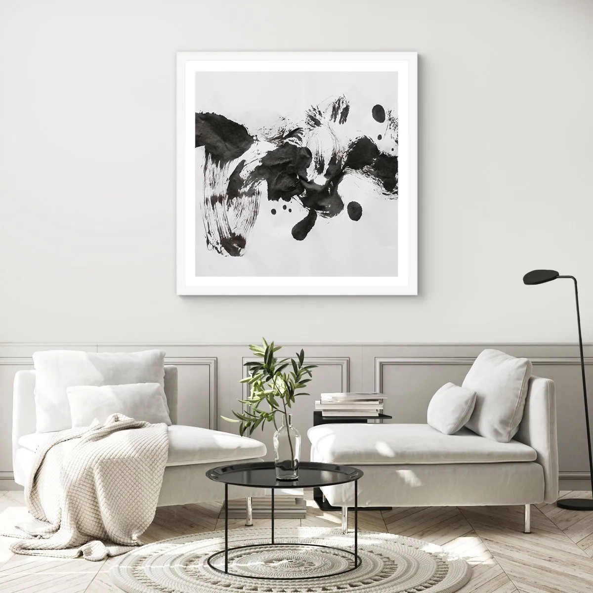 Poster in cornice bianca - C'è un senso nella follia? - 50x50 cm