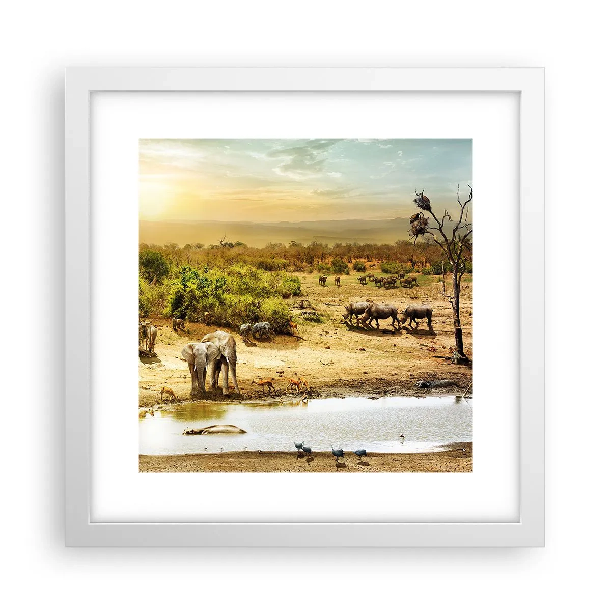 Poster in cornice bianca - "Un fiume usciva da Eden…" - 30x30 cm