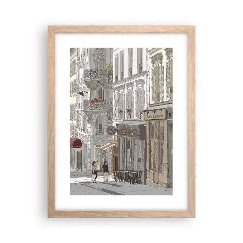 Poster in cornice rovere chiaro - Gioie cittadine - 30x40 cm