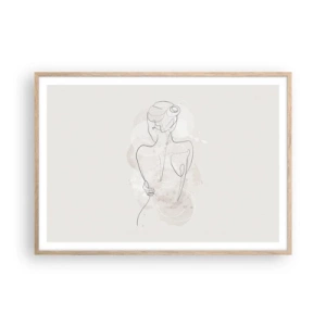 Poster in cornice rovere chiaro - Come uno strumento delicato - 100x70 cm