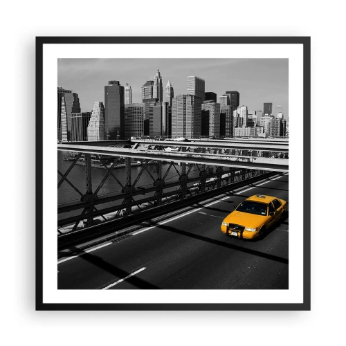 Poster in cornice nera - Il colore della grande città - 60x60 cm