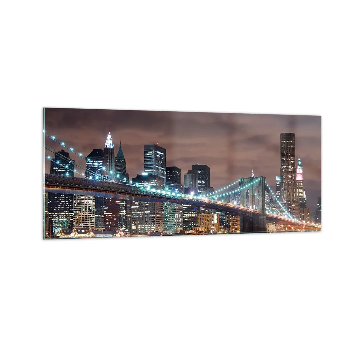 Quadro su vetro - Le luci della grande città - 100x40 cm