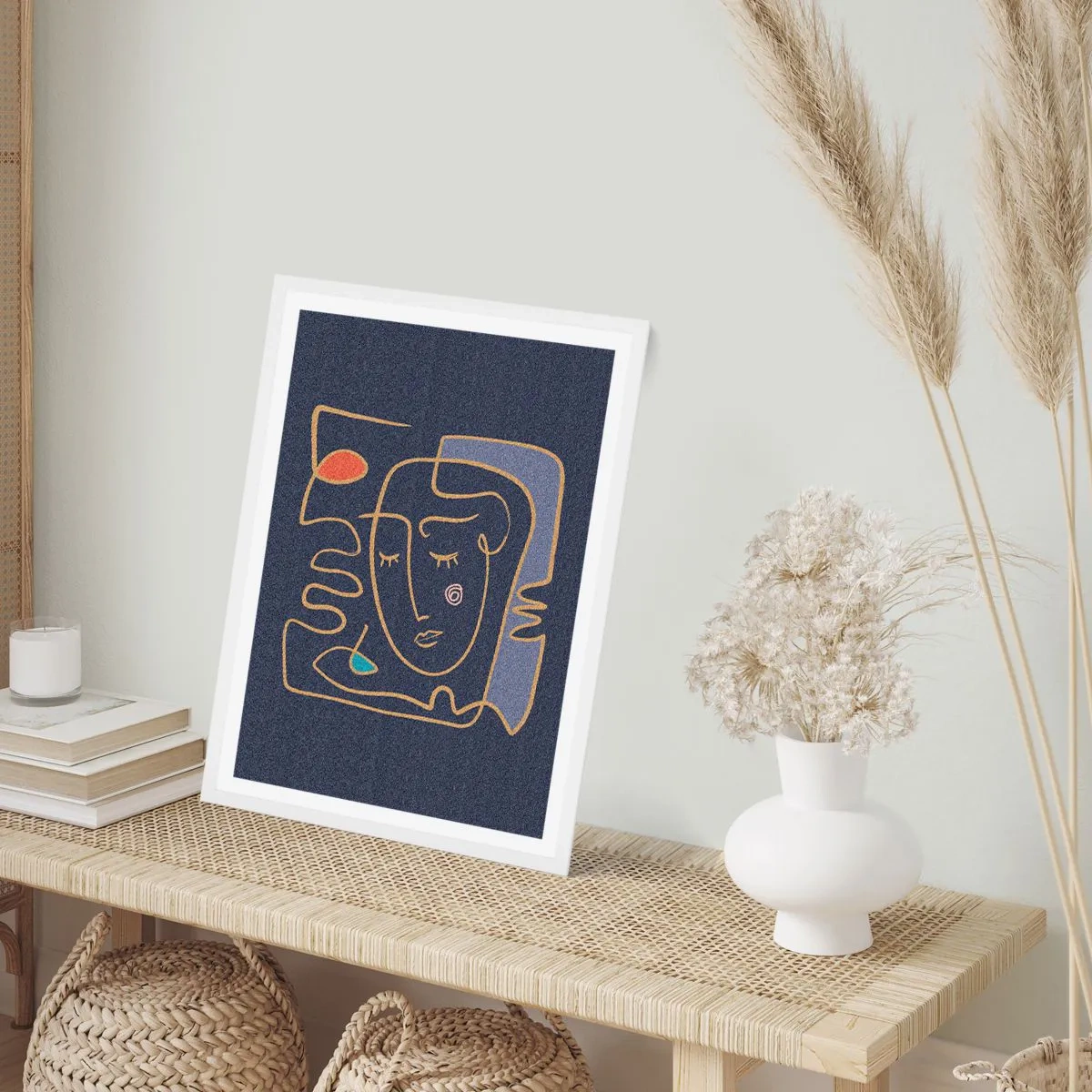 Poster in cornice bianca - Pensierosa - 30x40 cm