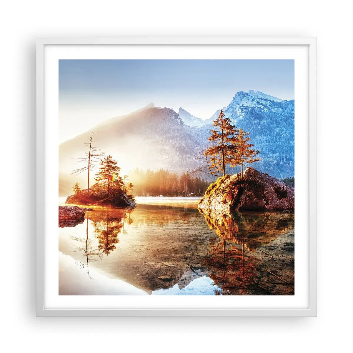 Poster in cornice bianca - La natura in una nuova luce - 60x60 cm