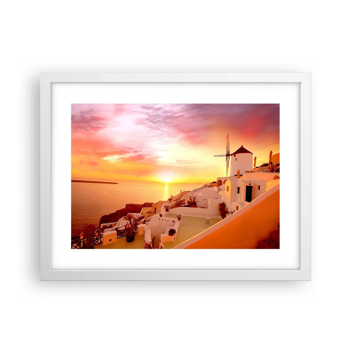 Poster in cornice bianca - Sciogliersi nel bianco e nell'oro - 40x30 cm
