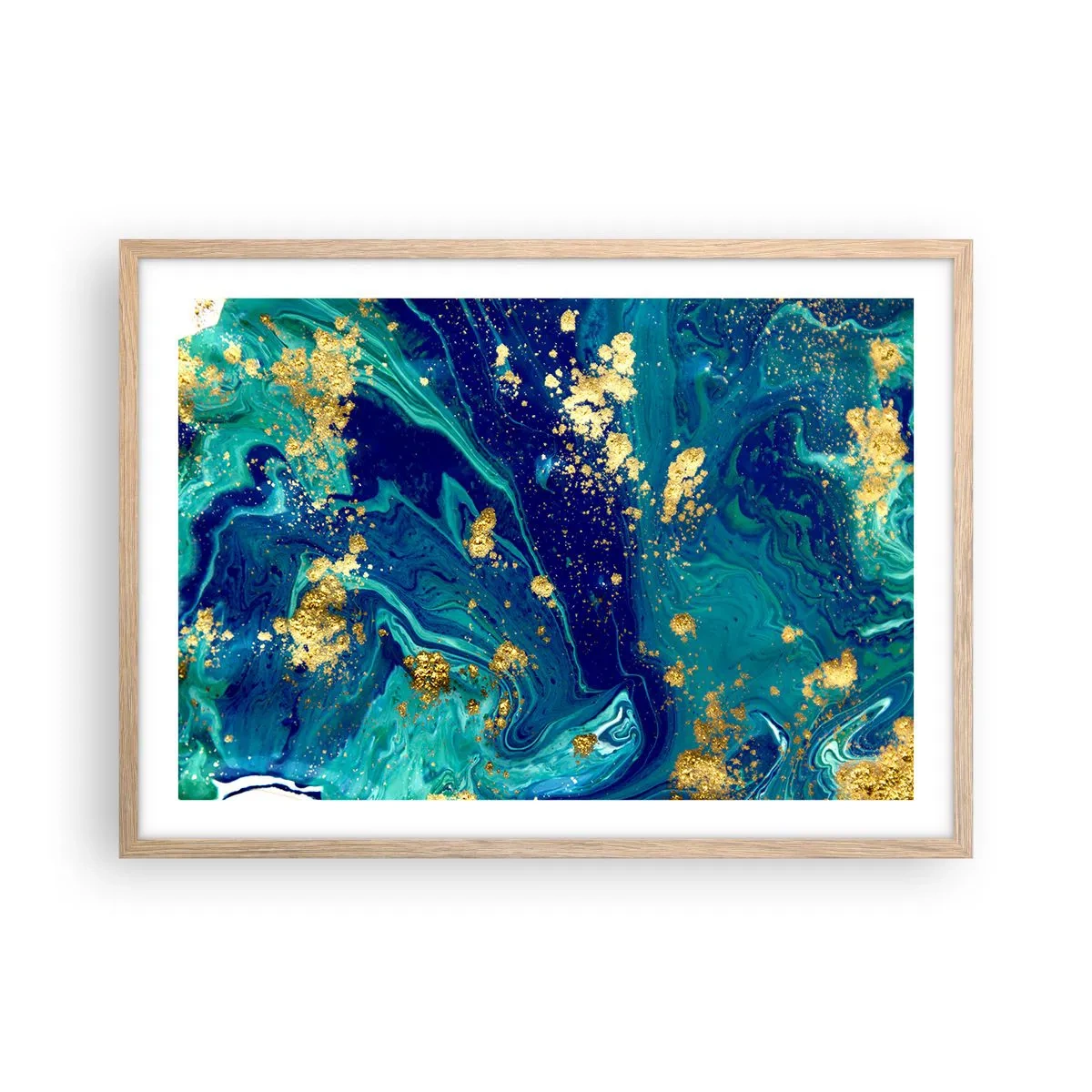 Poster in cornice rovere chiaro - Petali di sole - 70x50 cm