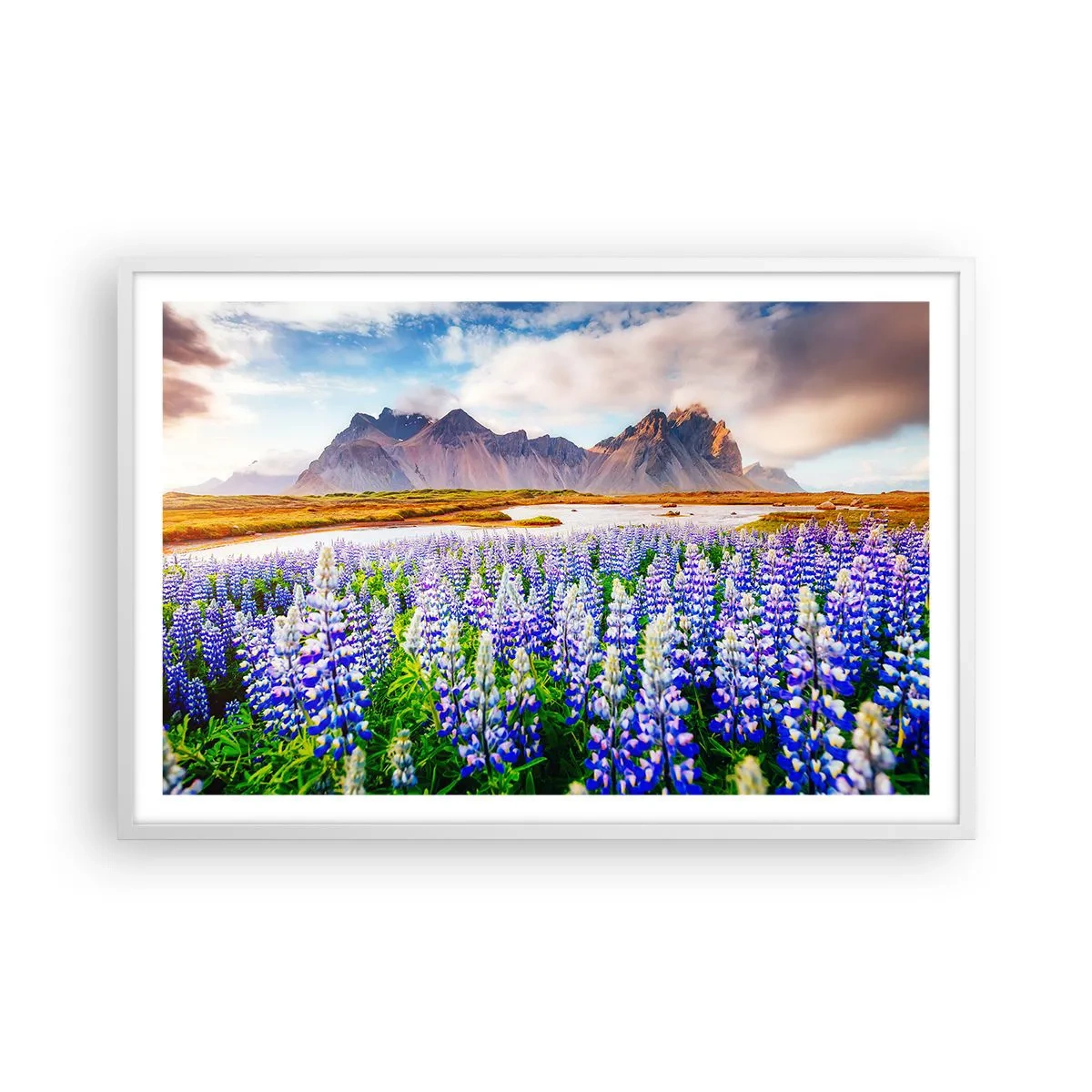 Poster in cornice bianca - Forza e asprezza accanto alla mitezza - 91x61 cm