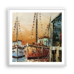 Poster in cornice bianca - Ritorno tranquillo - 60x60 cm
