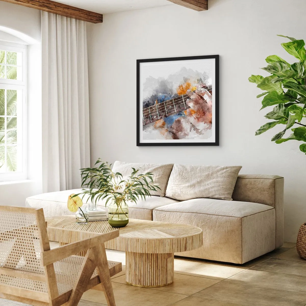 Poster in cornice nera - Poesia tra le corde - 50x50 cm