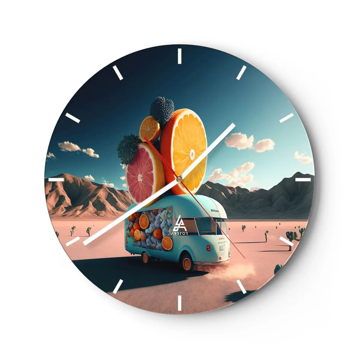 Orologio da parete - Orologio in Vetro - Il sapore delle vacanze - 40x40 cm