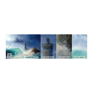 Campione di Fotomurale Adesivo Deluxe Sticker - In difesa contro gli elementi - Paesaggio, Faro, Tempesta - 100x30 cm