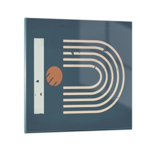 Quadro su vetro - Geometria in blu - 60x60 cm