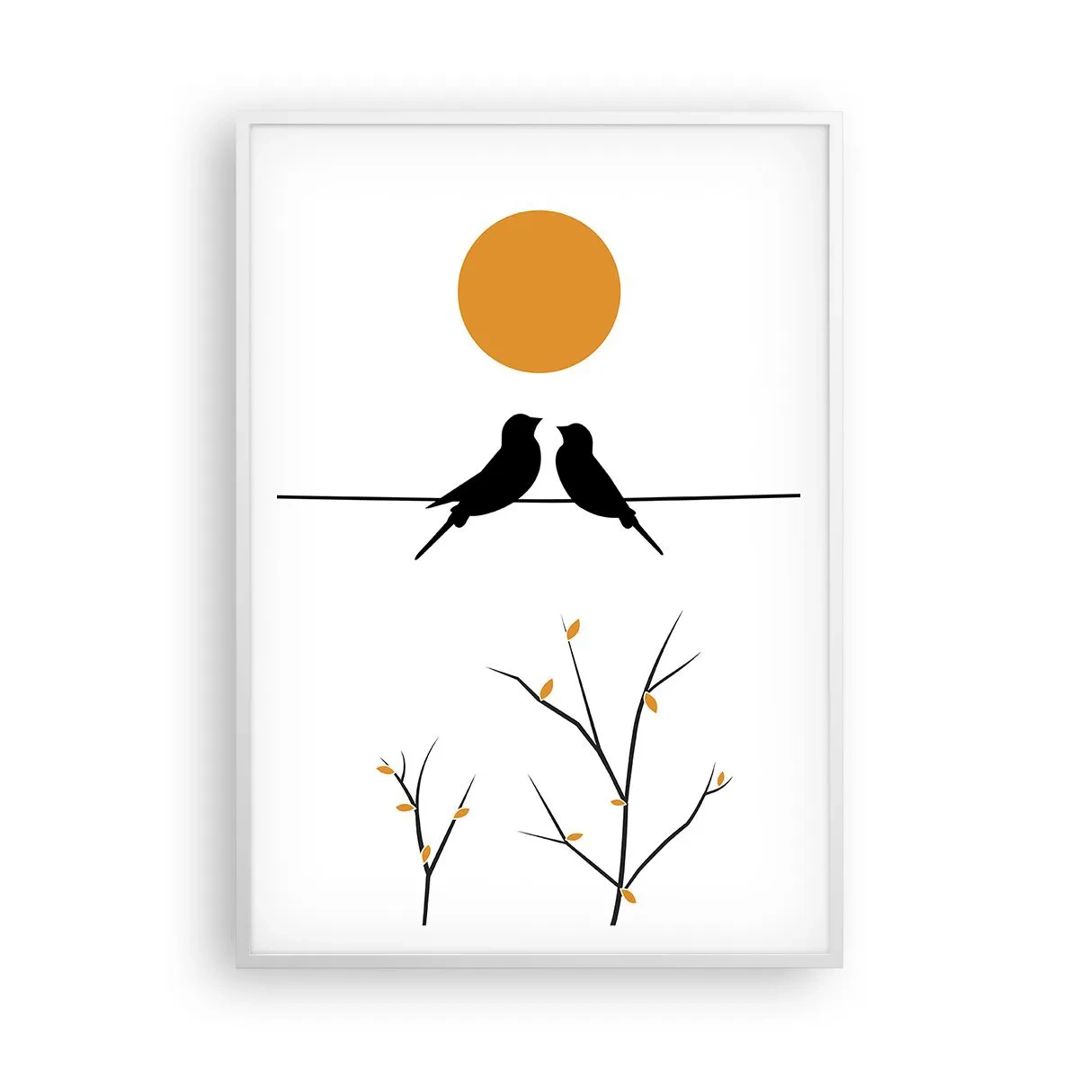 Poster in cornice bianca - Sera da usignoli - 70x100 cm