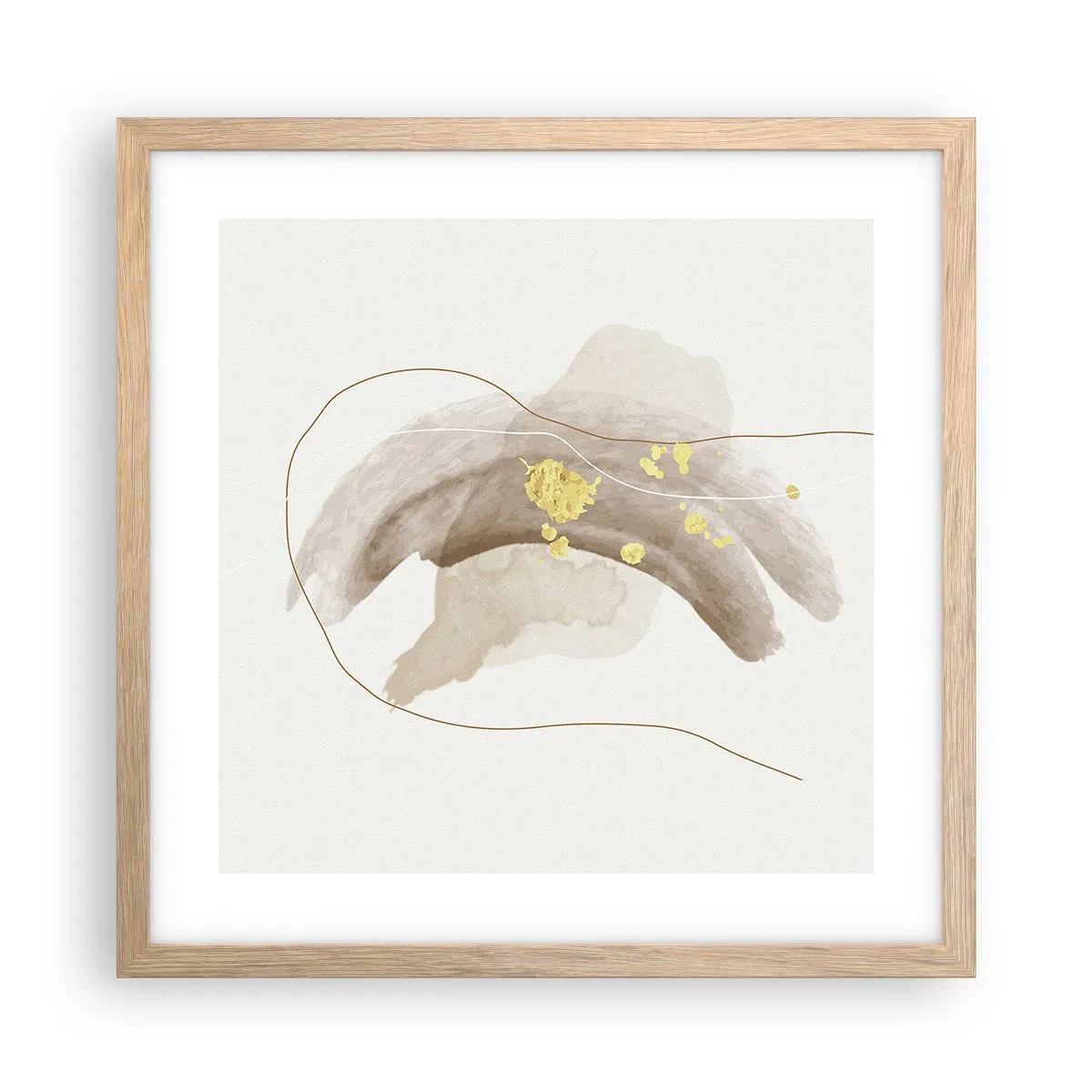 Poster in cornice rovere chiaro - Incontro nello spazio - 40x40 cm