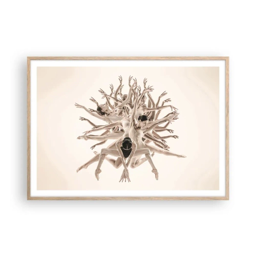 Poster in cornice rovere chiaro - Fiorendo nella danza - 100x70 cm