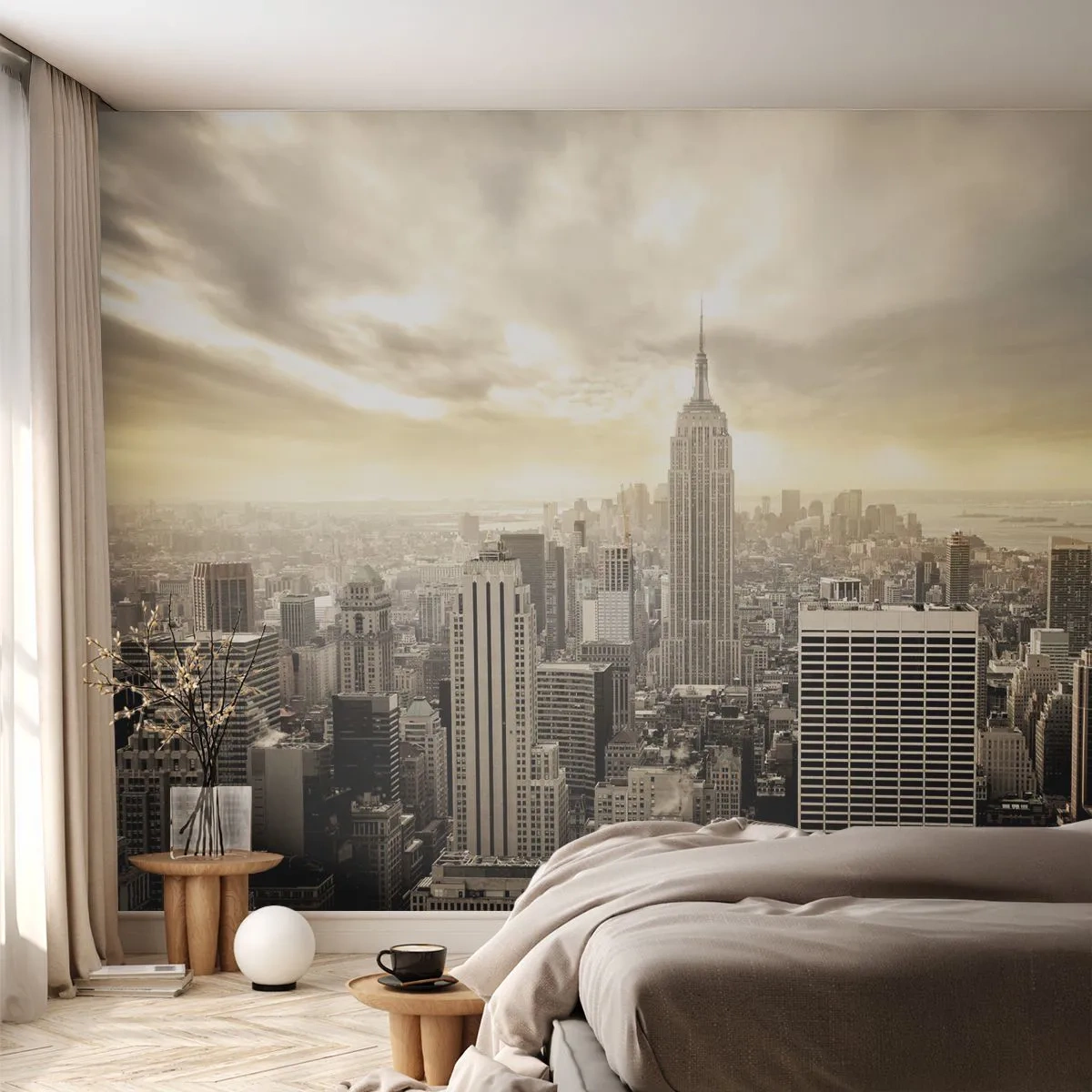 Fotomurali Premium Canvas - New York in grigio - Città, New York, Manhattan - 300x210 cm
