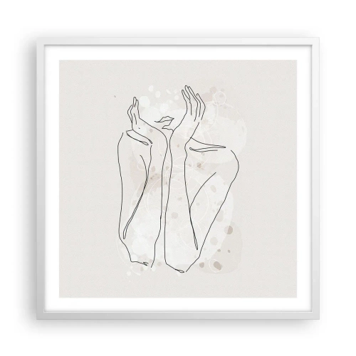 Poster in cornice bianca - Attimo sognante - 60x60 cm