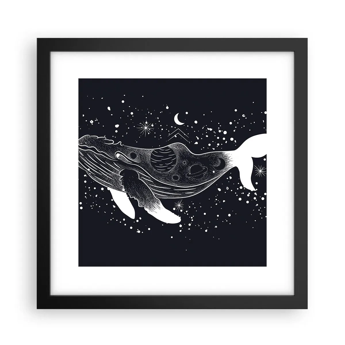 Poster in cornice nera - Nell'oceano dell'universo - 30x30 cm
