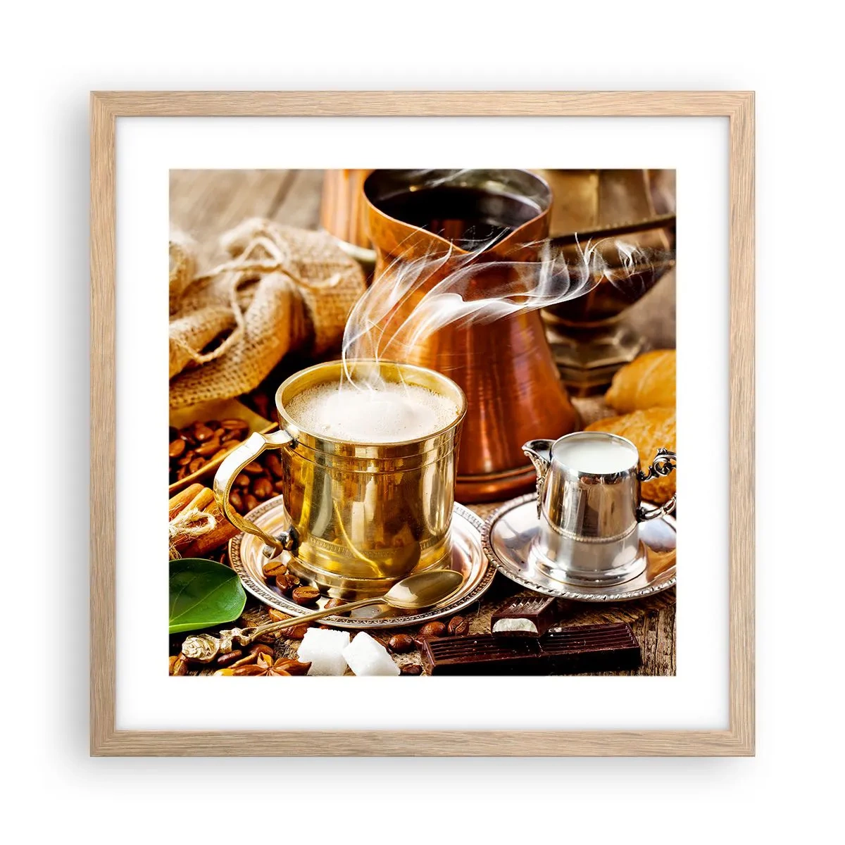 Poster in cornice rovere chiaro - Buona giornata! - 40x40 cm